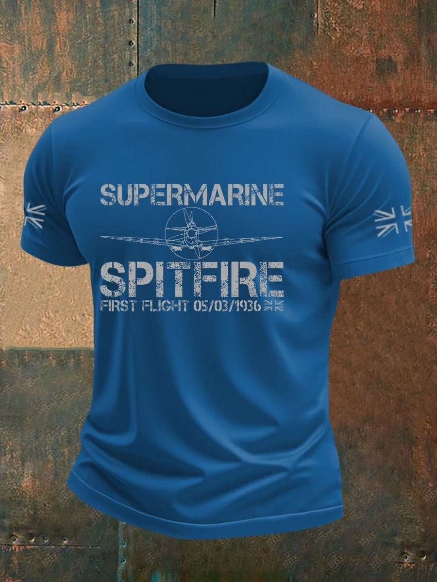 Men's Supermarine Spitfire Veteran RAF imitation cotton short-sleeved T-shirt