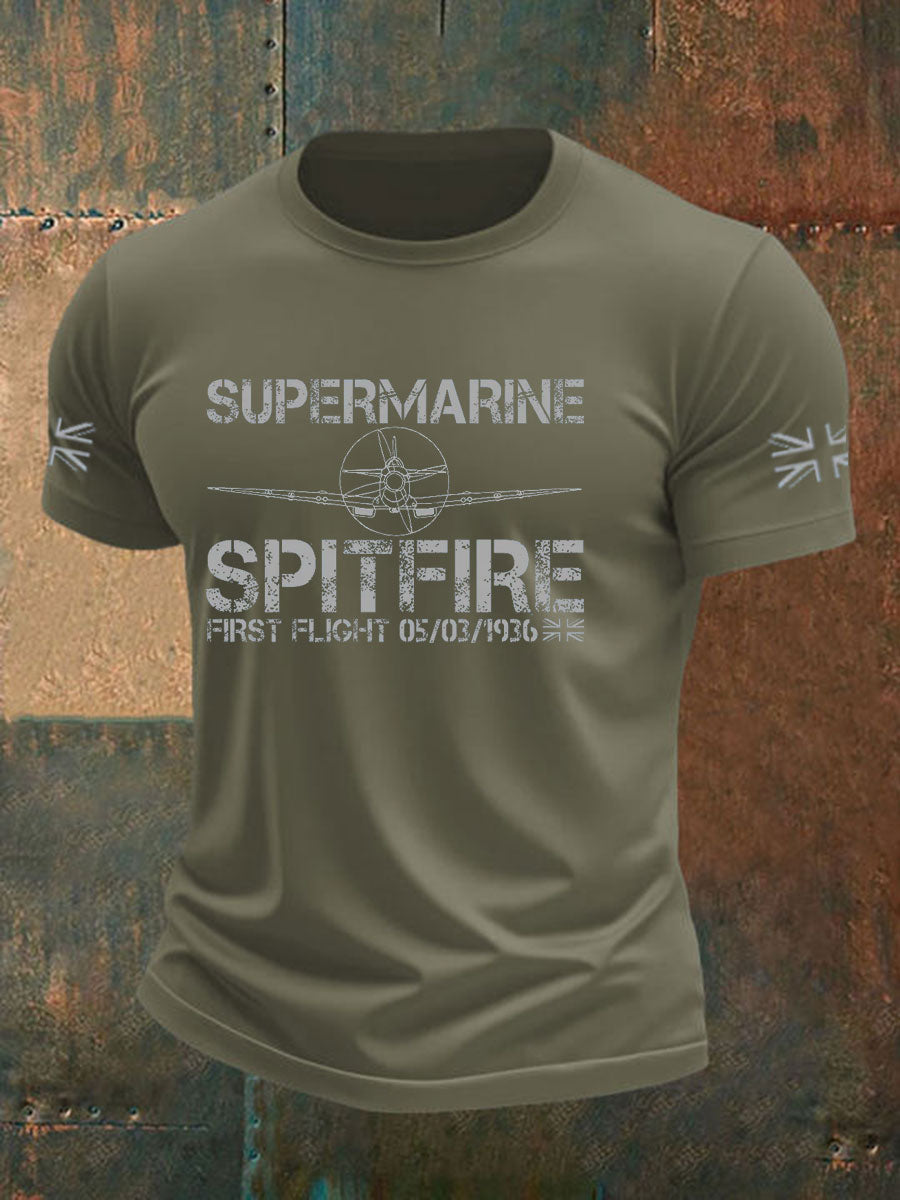 Men's Supermarine Spitfire Veteran RAF imitation cotton short-sleeved T-shirt