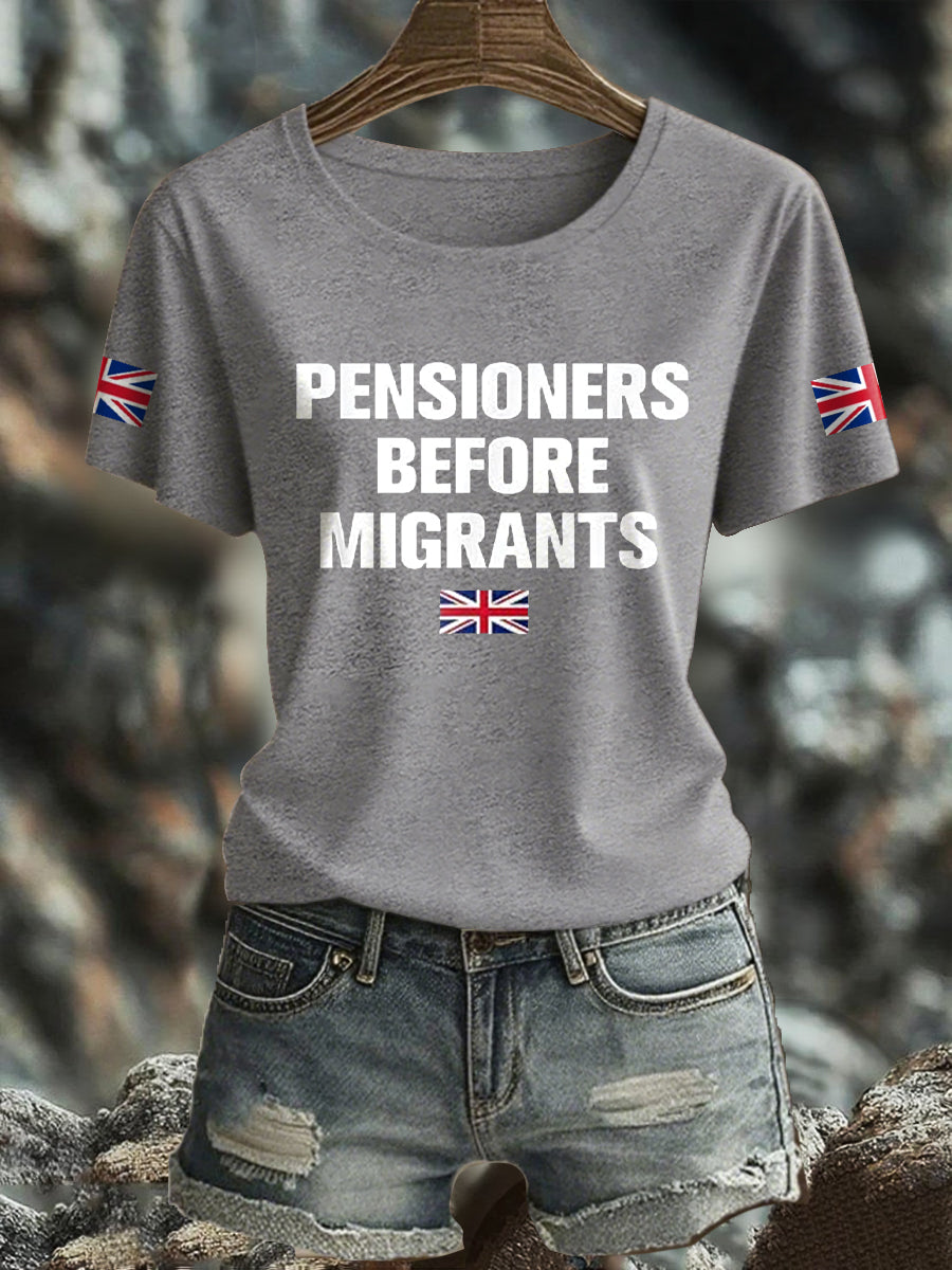 Women's UK Flag Immigration Printed T-Shirt