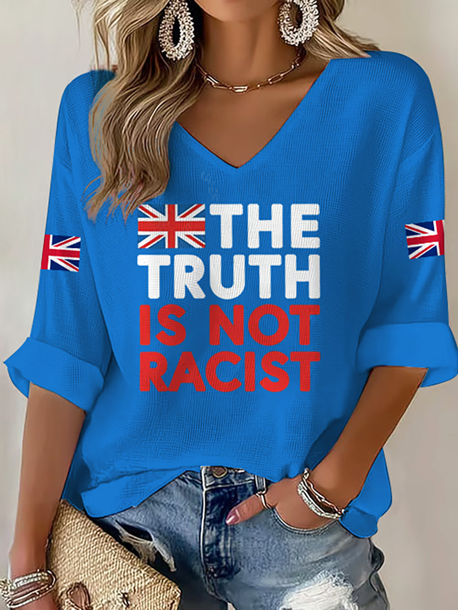 Women's The Truth Is Not Racist UK Waffle T-shirt