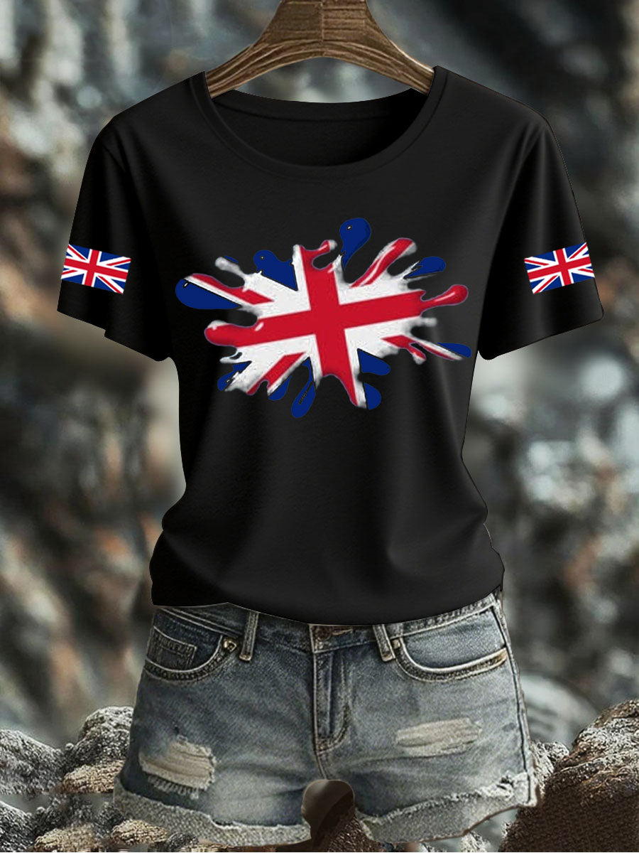 Women's UK Flag Printed T-shirt