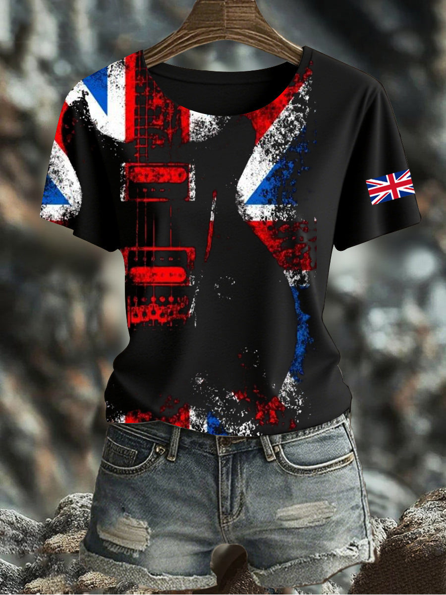 Women's UK Flag Printed T-shirt