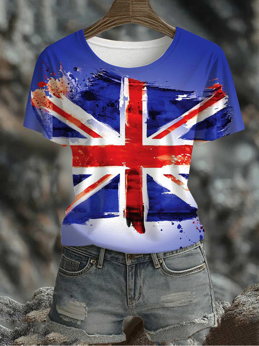 Women's UK Flag Printed T-shirt
