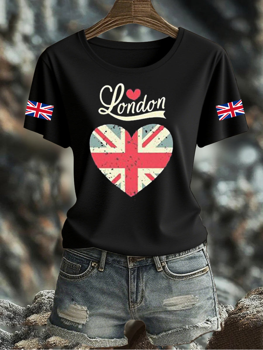 Women's UK Flag Printed T-shirt