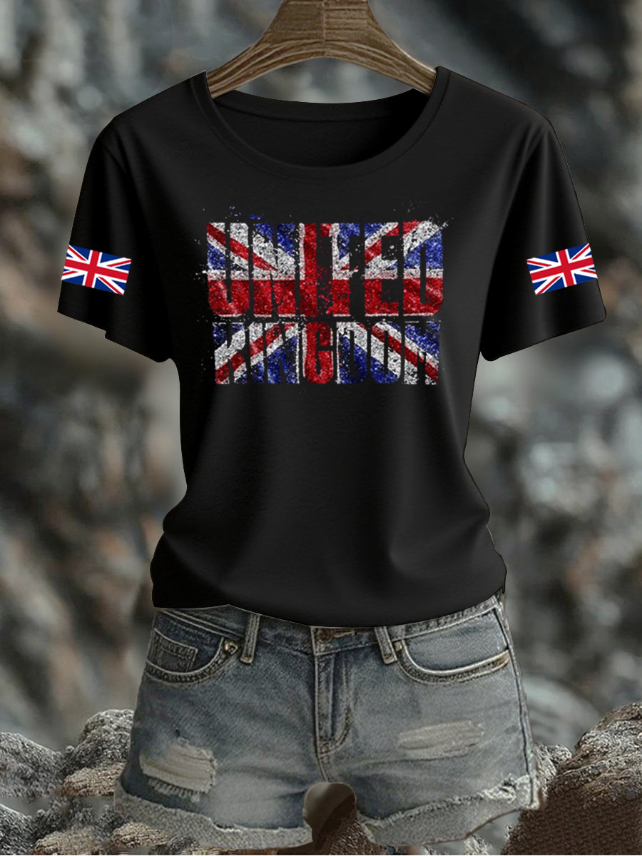 Women's UK Flag Printed T-shirt