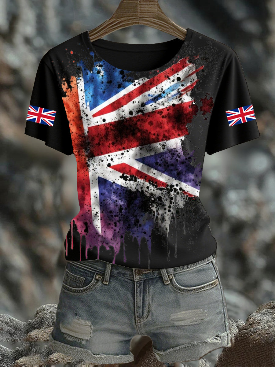 Women's UK Flag Printed T-shirt