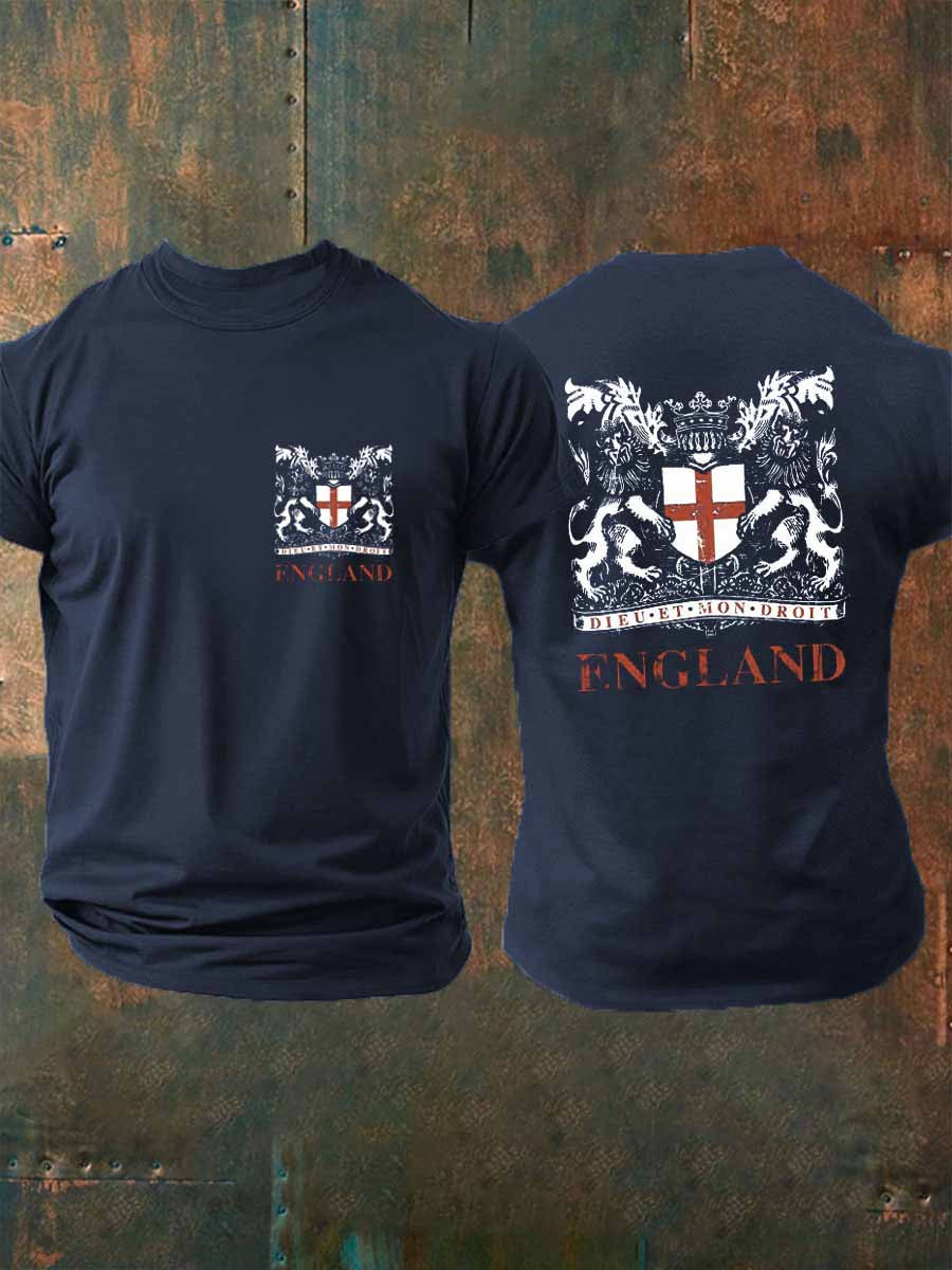 Men's England imitation cotton short-sleeved T-shirt