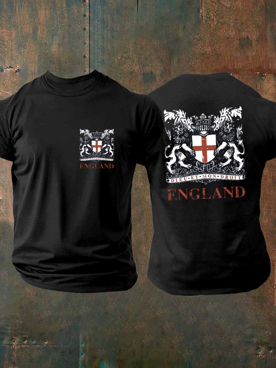 Men's England imitation cotton short-sleeved T-shirt
