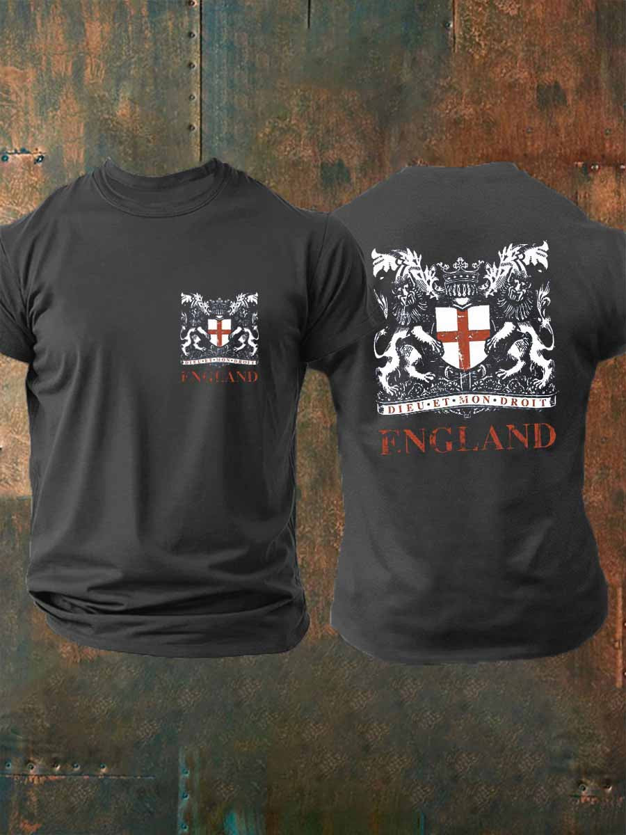 Men's England imitation cotton short-sleeved T-shirt