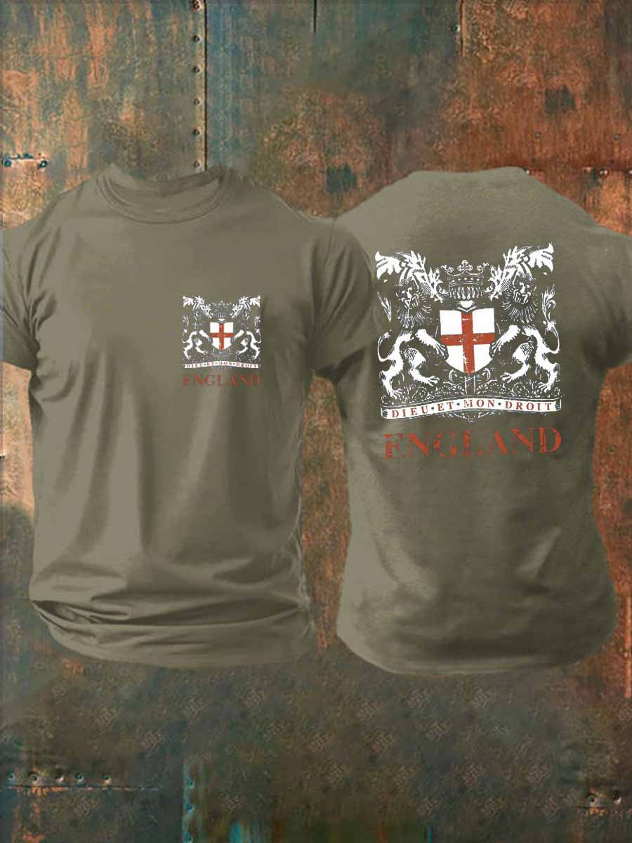 Men's England imitation cotton short-sleeved T-shirt