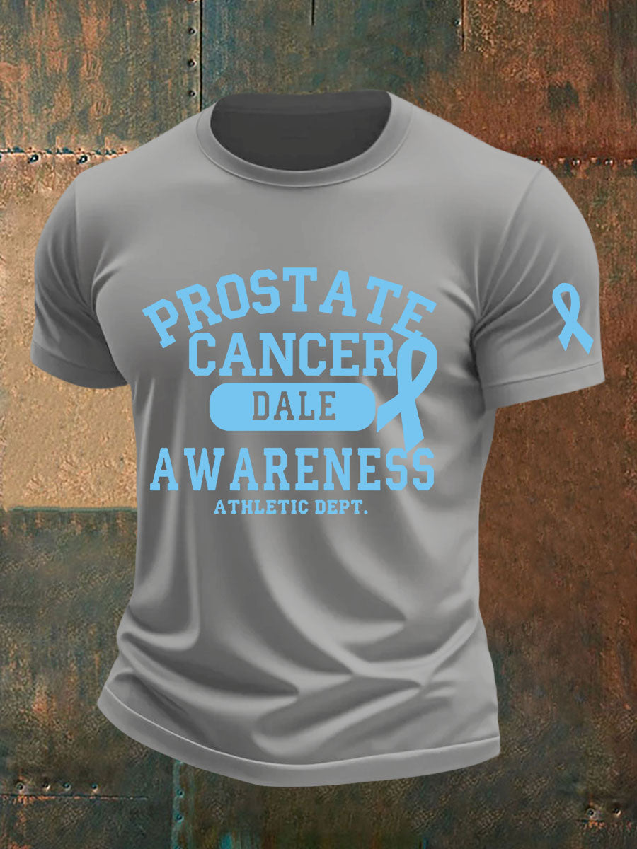 Men's Prostate Cancer Awareness Print Casual T-Shirt