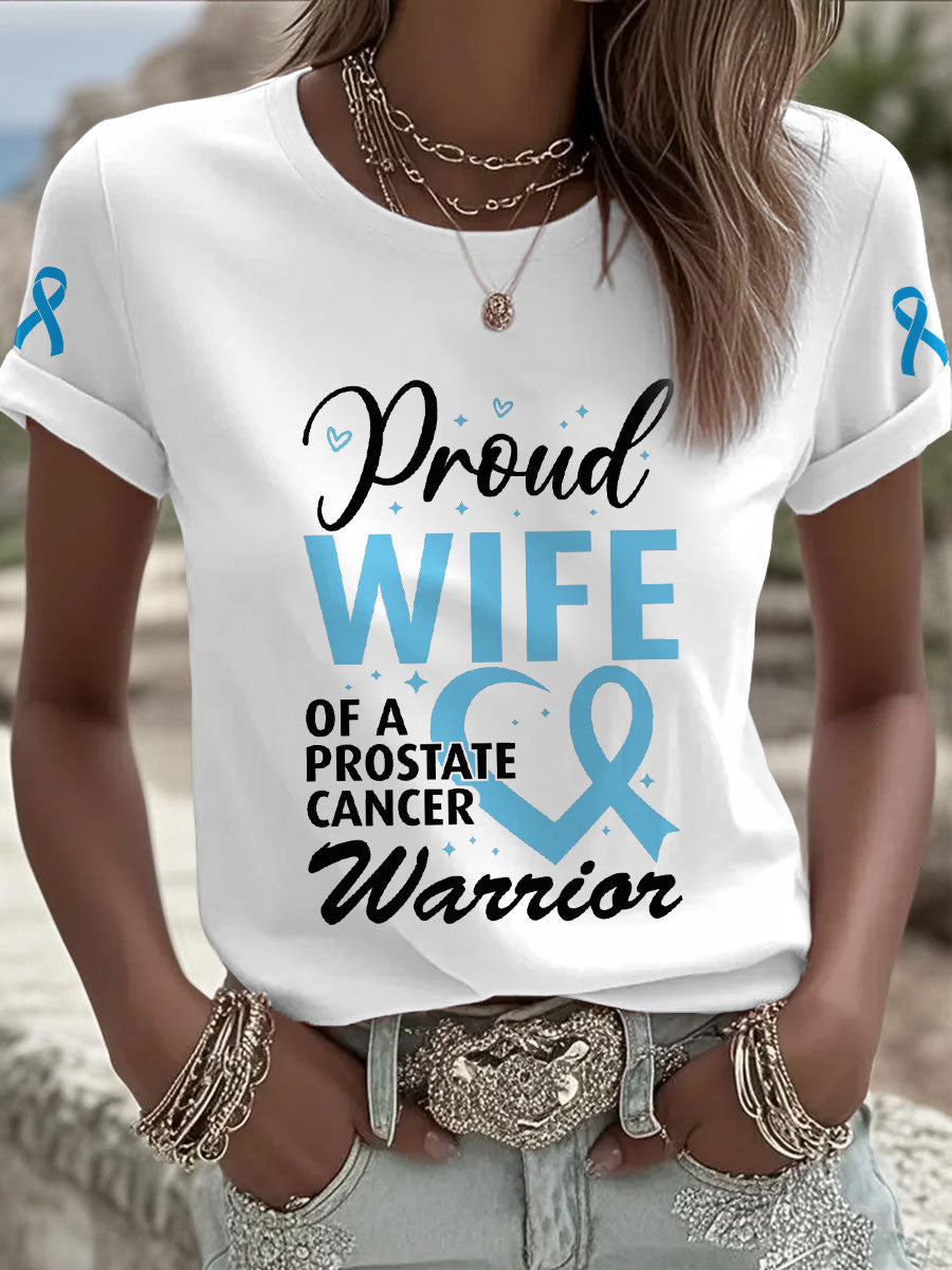 Women's Prostate Cancer Awareness Wife T-Shirt