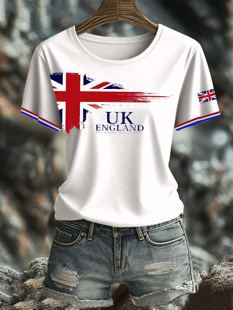 Women's British Printed short-sleeved T-shirt