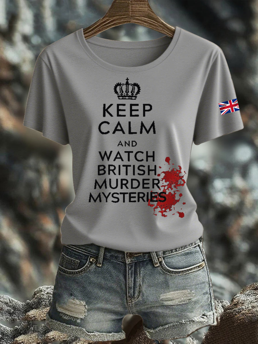 Women's British Printed short-sleeved T-shirt
