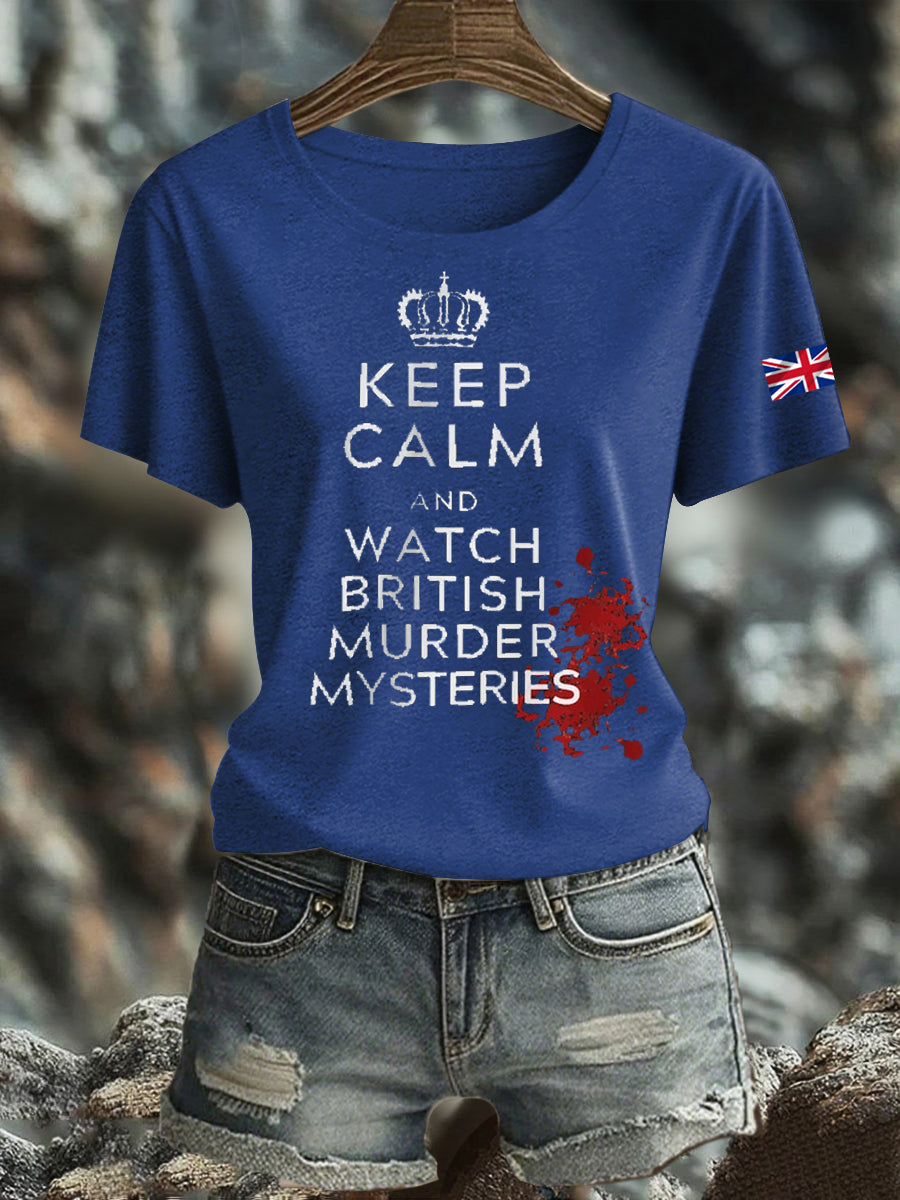 Women's British Printed short-sleeved T-shirt