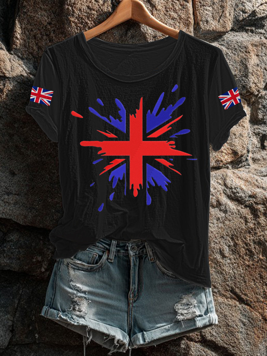 Women's UK Flag Printed T-shirt