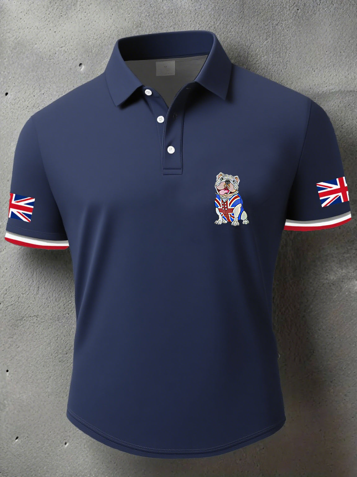 Men's Dog UK Flag Art Printed Casual Tops