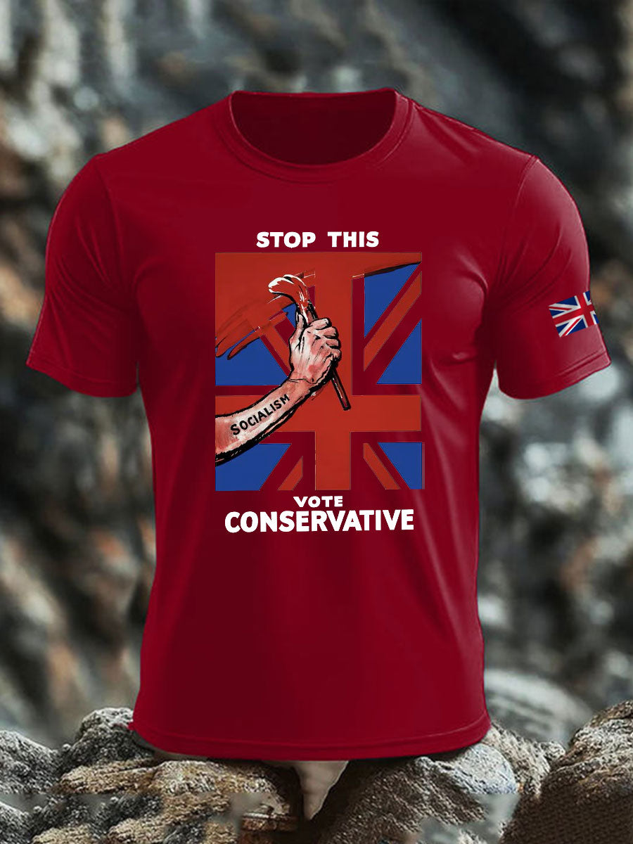 Men's Stop this Vote Conservative imitation cotton short-sleeved T-shirt