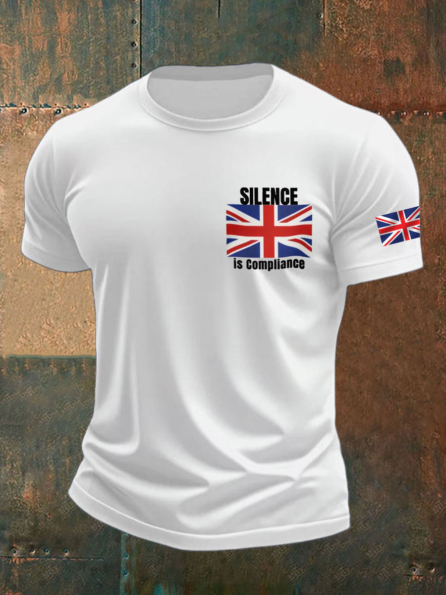 Men's Silence is Compliance imitation cotton short-sleeved T-shirt