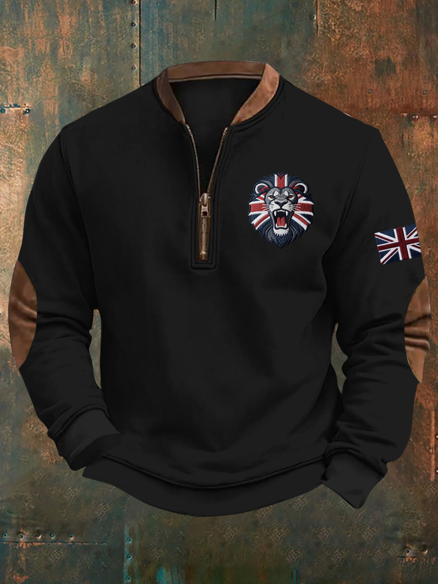 Men's British Lion Print Casual Sweatshirt
