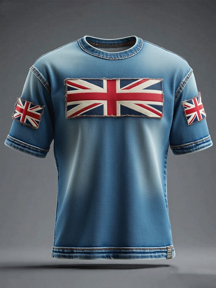 Unisex Union Jack printed short sleeves t-shirt