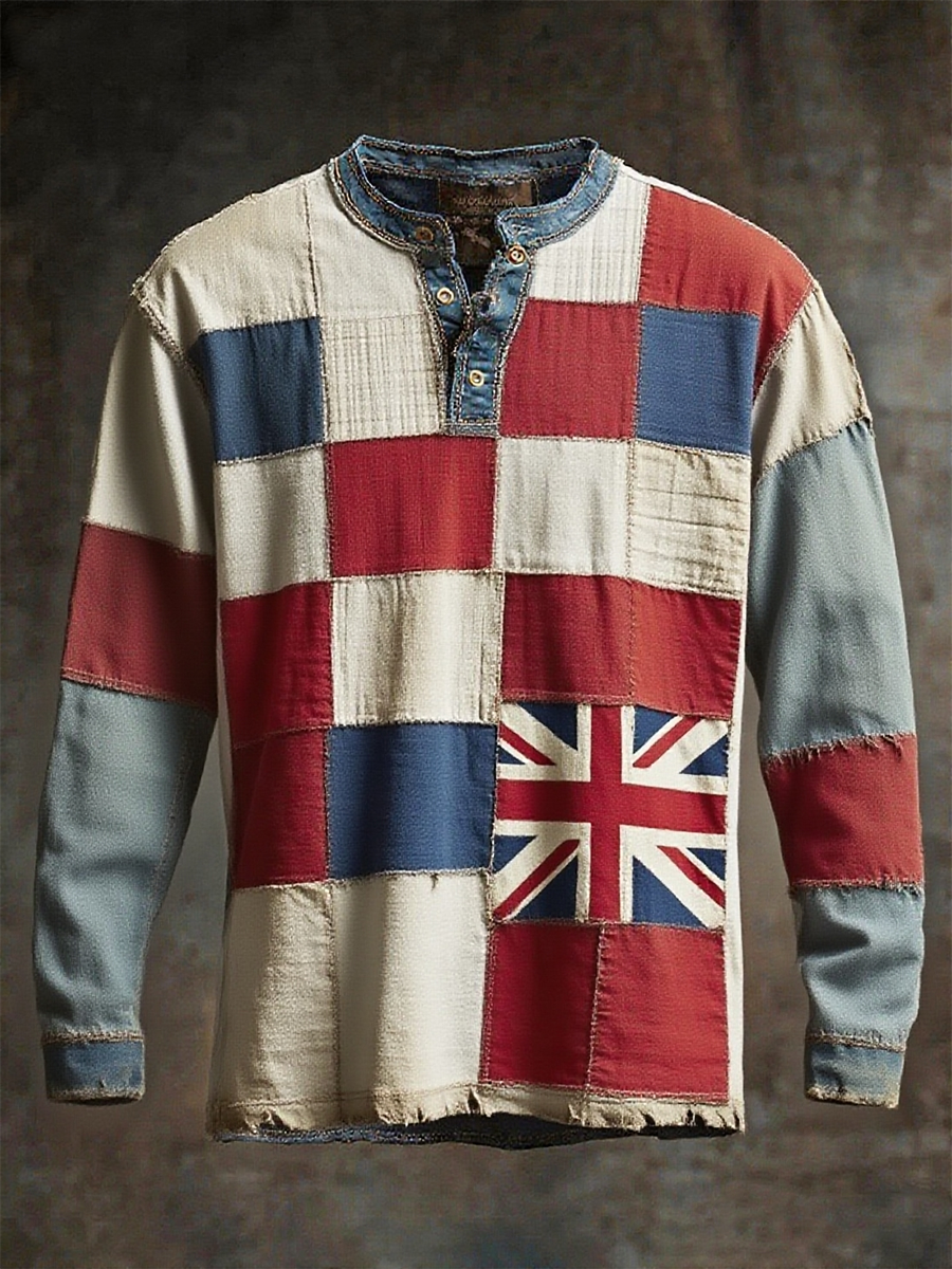Men's British Flag Printed Casual T-shirt