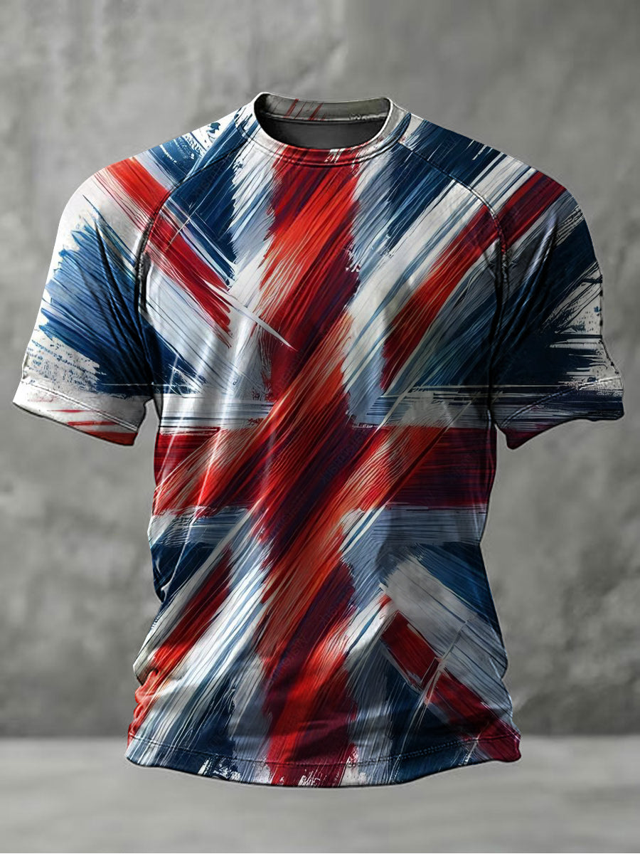 Men's British Flag Printed Casual short sleeves t-shirt