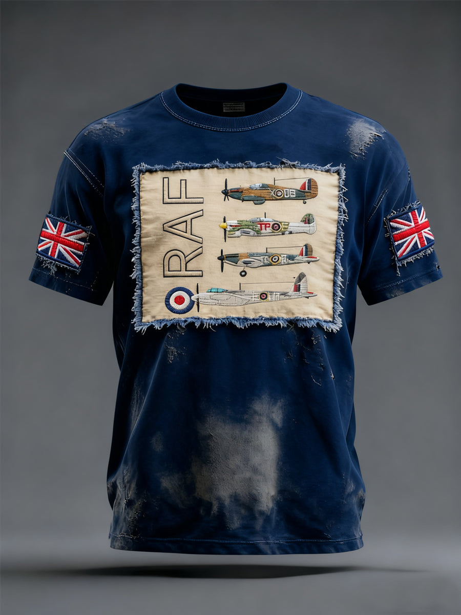 Vintage RAF WW2 Aircraft Spitfire Lancaster Typhoon Hurricane Mosquito Casual Tee