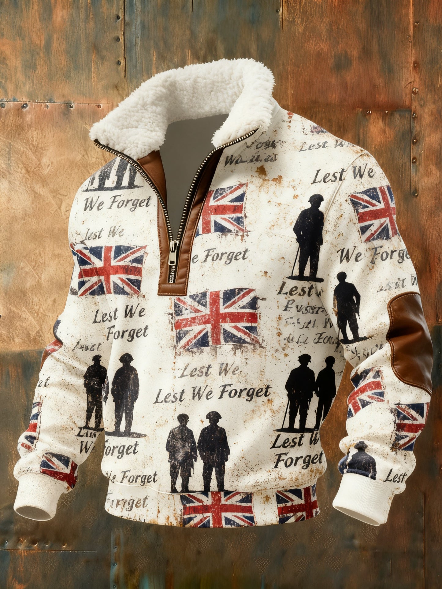 Men's Remembrance Day Lest We Forget Printed Sweatshirt