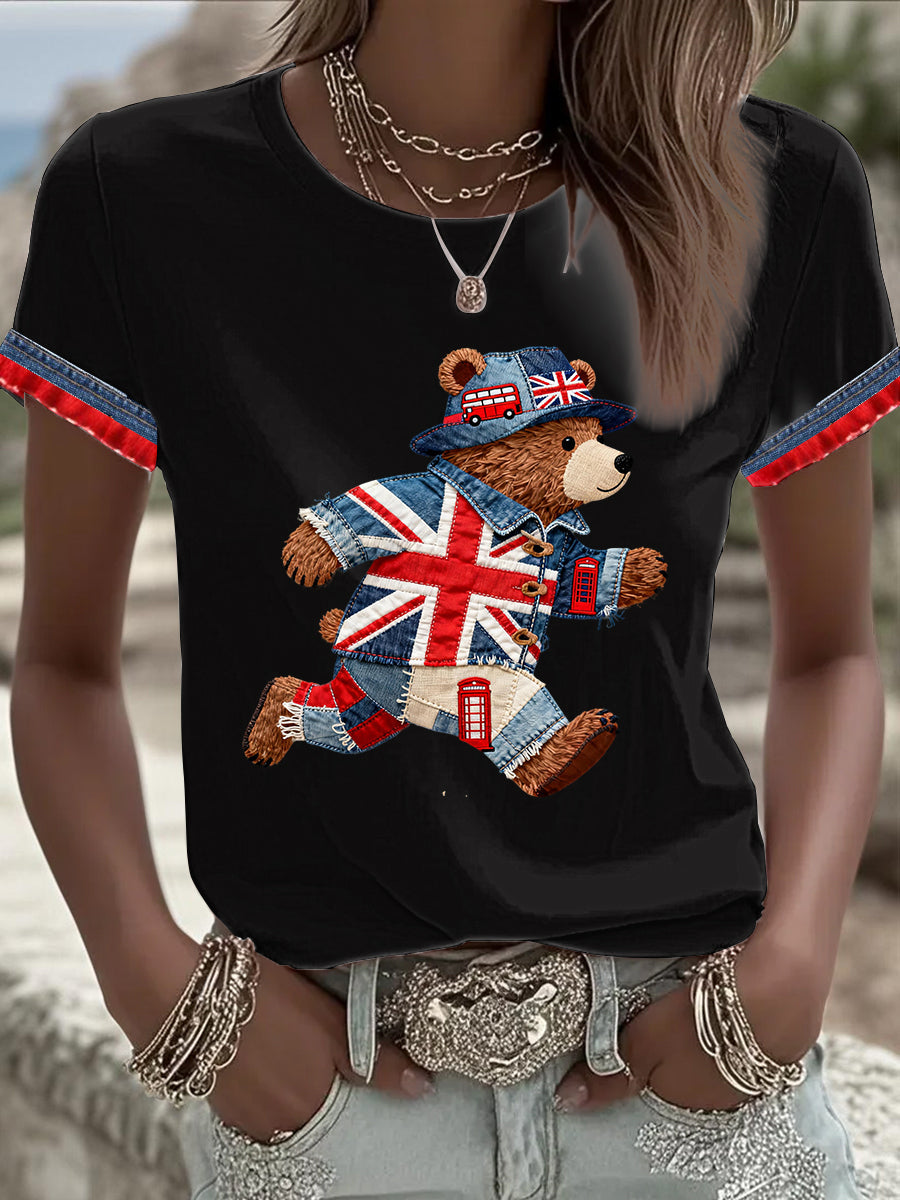 Women's British style Printed T-shirt