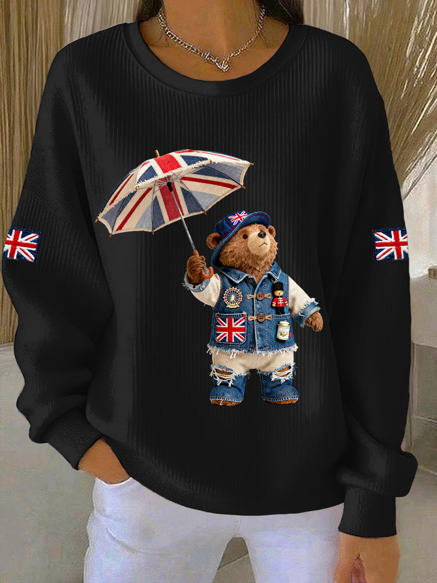 Women's British style Print Casual Sweatshirt