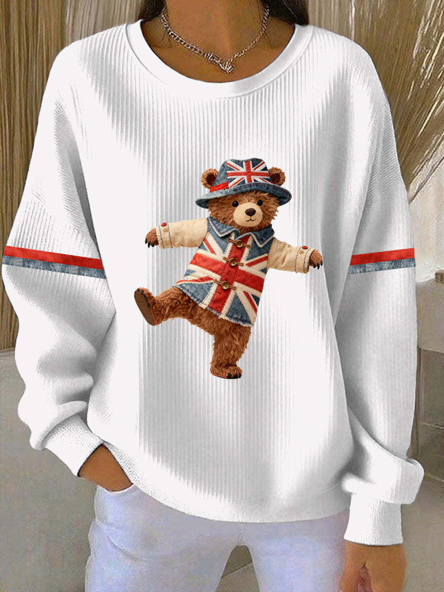Women's British style Print Casual Sweatshirt