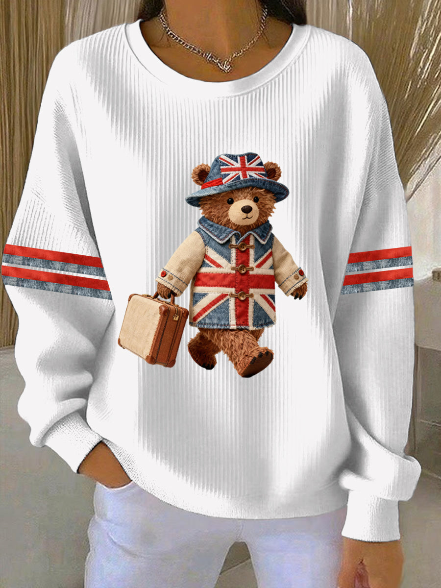 Women's British style Print Casual Sweatshirt