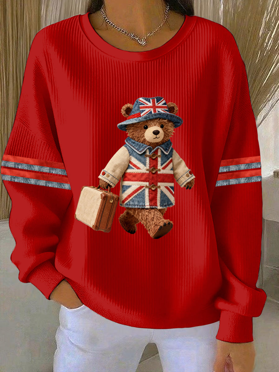 Women's British style Print Casual Sweatshirt