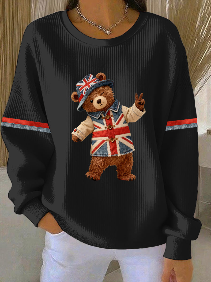 Women's British style Print Casual Sweatshirt