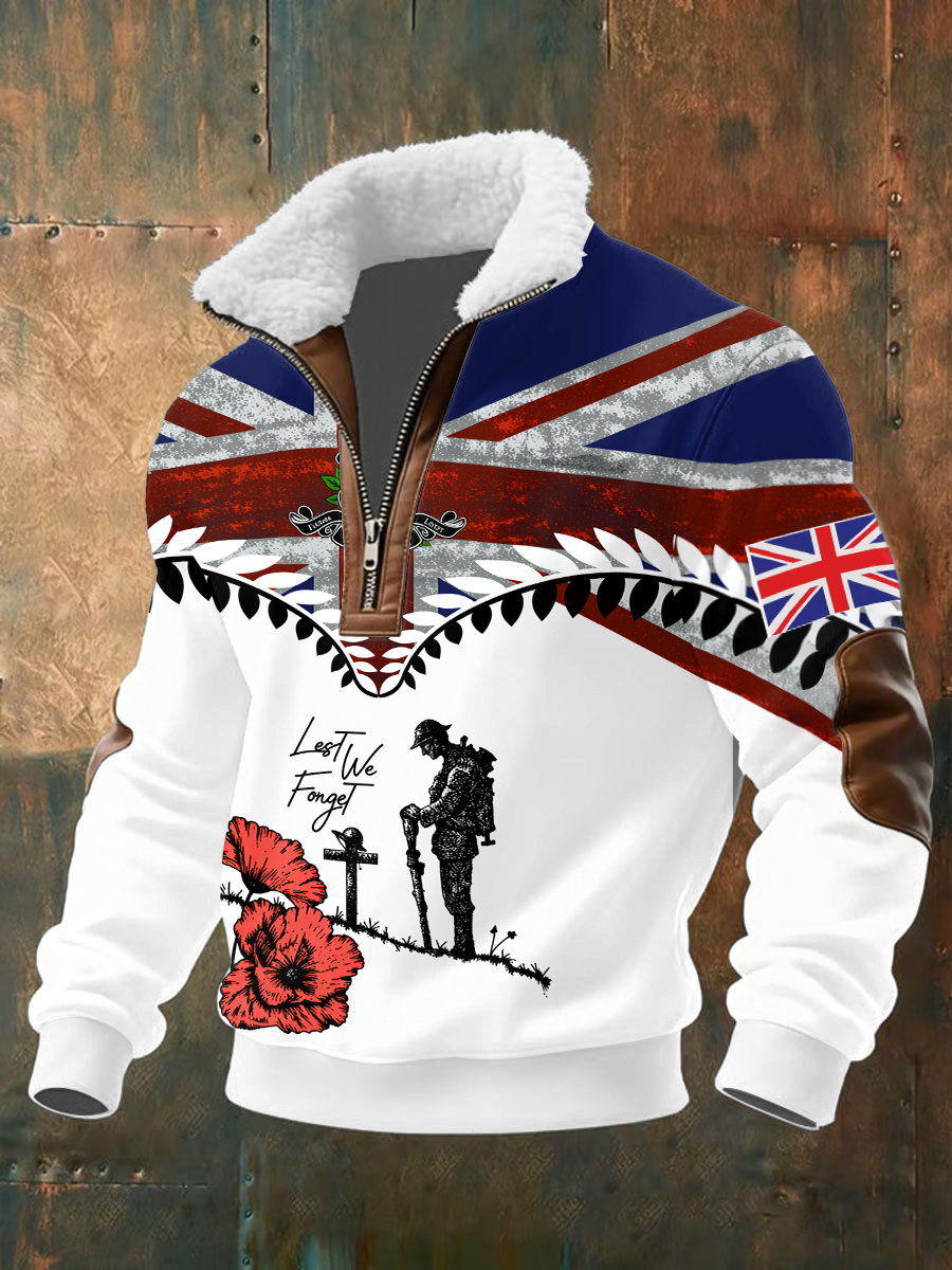 Men's Remembrance Day Lest We Forget Printed Sweatshirt