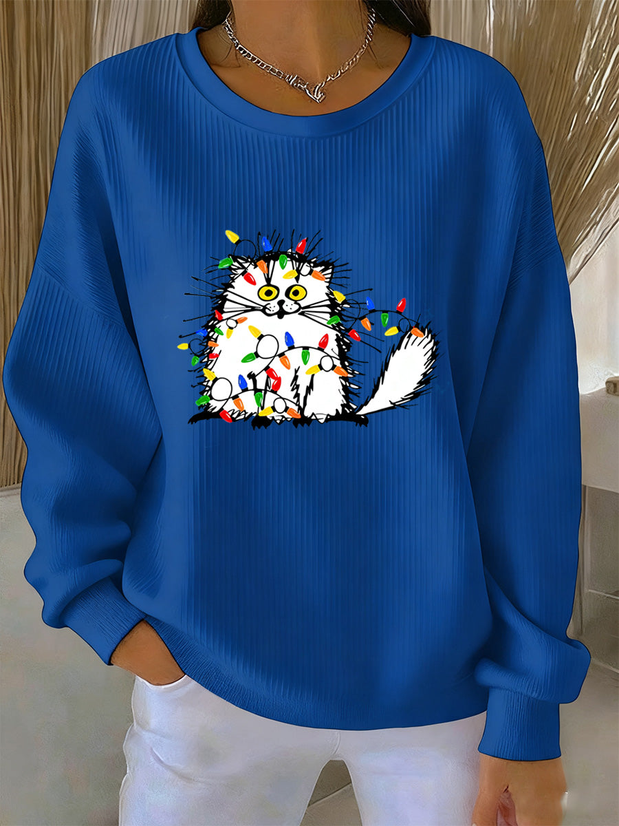 Women's Christmas Animal Art Print Sweatshirt