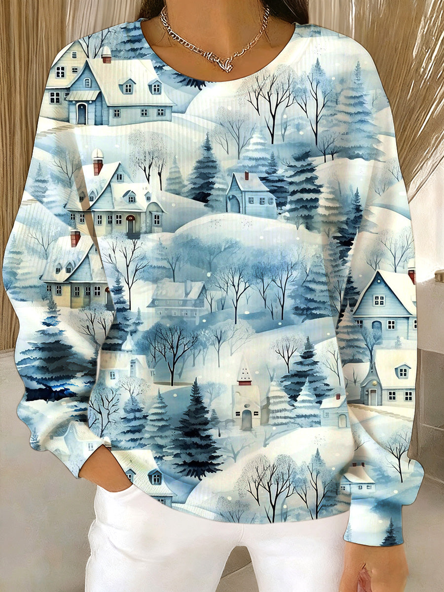 Women's Christmas Animal Art Print Sweatshirt
