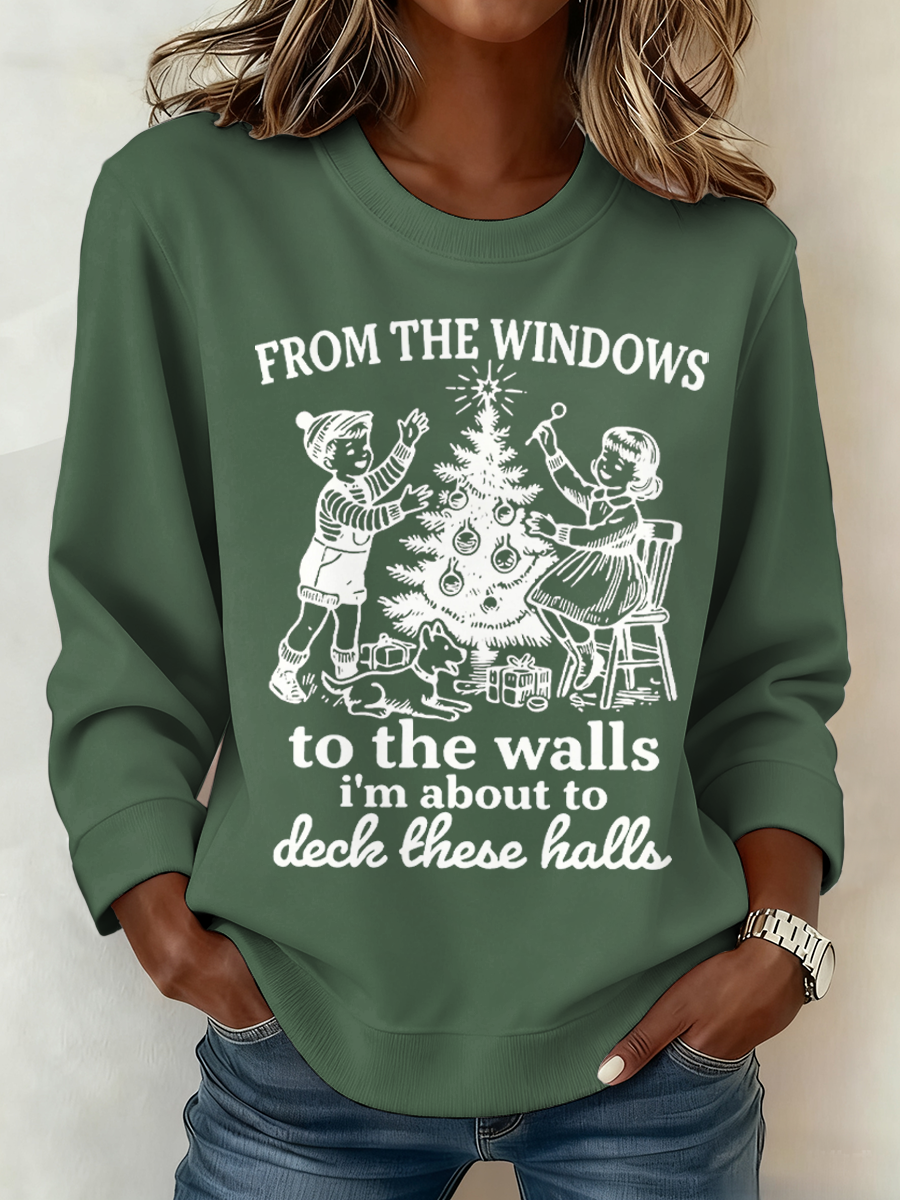 Women's Funny Christmas Printed Sweatshirt