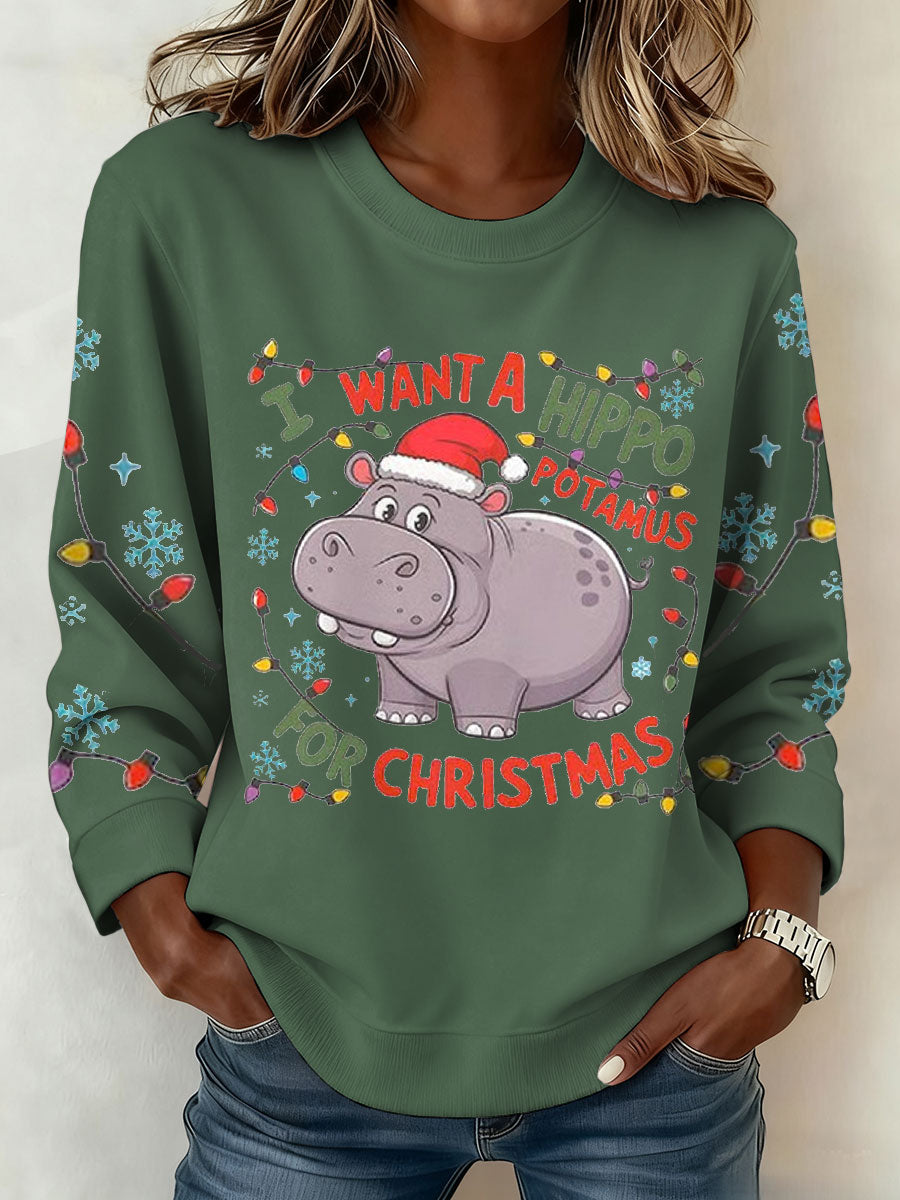 Women's Funny Christmas Printed Sweatshirt