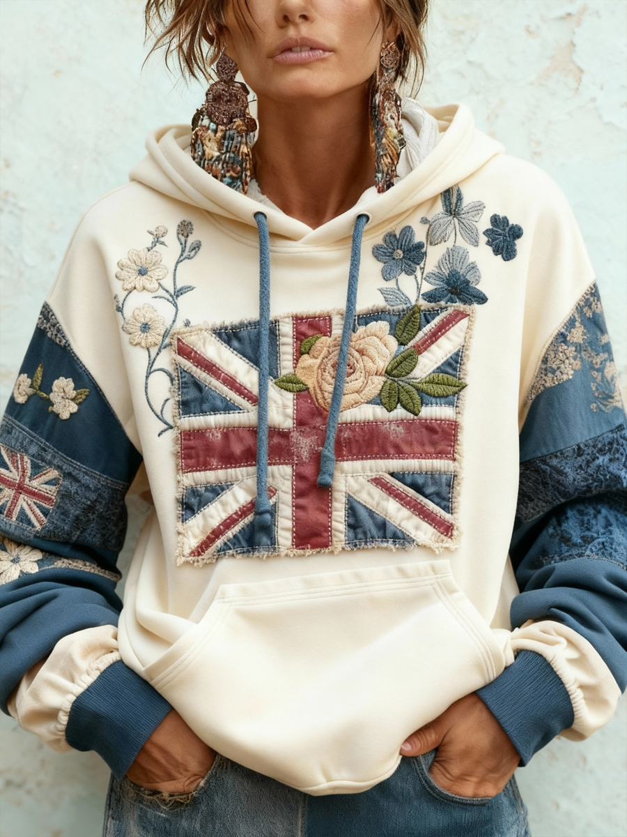 Women's Union Jack and floral hoodie