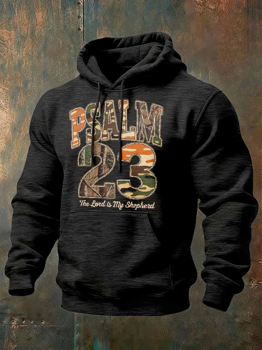 Retro Faith Print Casual Hooded Sweatshirt