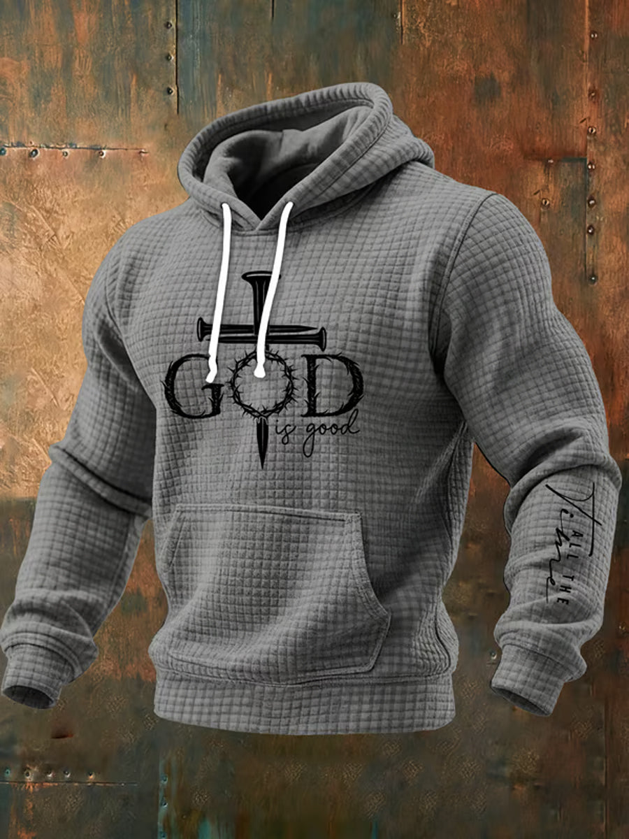 Men's God Is Good All The Time Casual Printed Hoodie