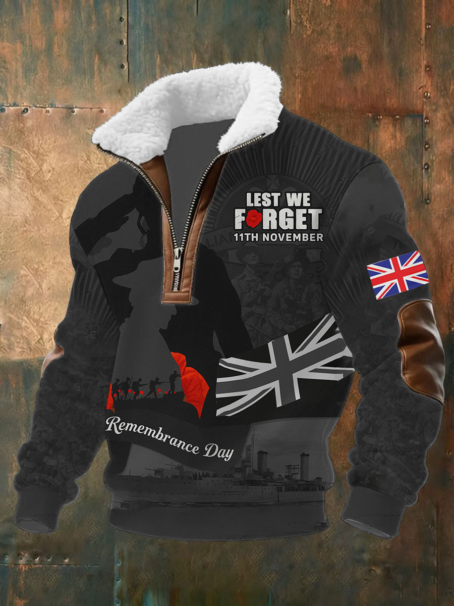 Men's Remembrance Day Lest We Forget Printed Sweatshirt