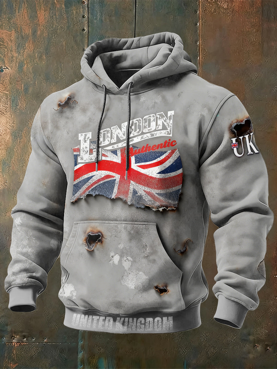 Men's British London Casual Hooded Sweatshirt