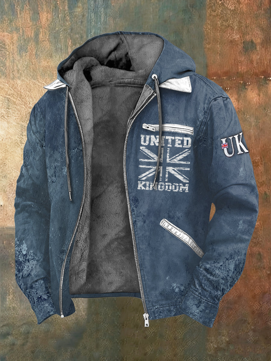 Men's British Biker-Style Fleece-Lined Jacket