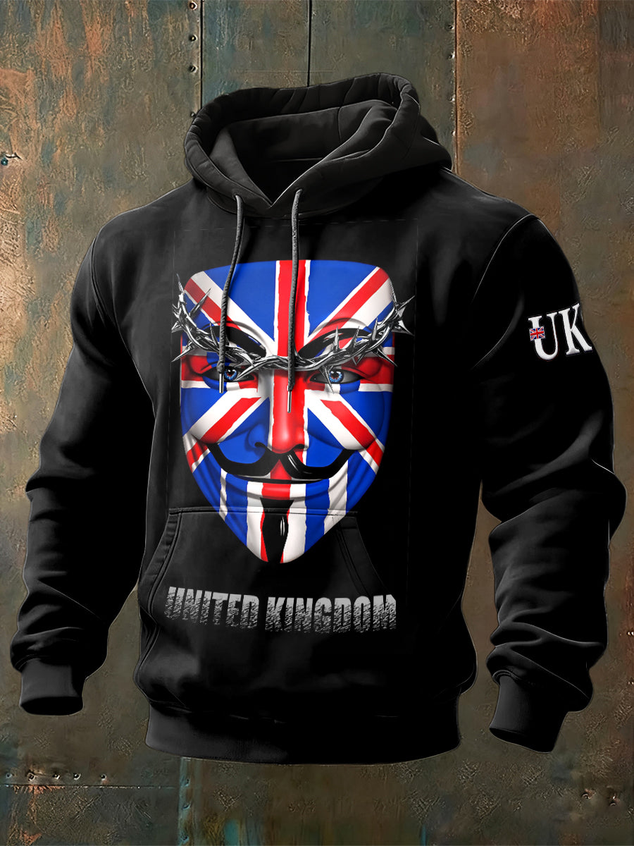 Men's United Kingdom Mask Black Sweatshirt