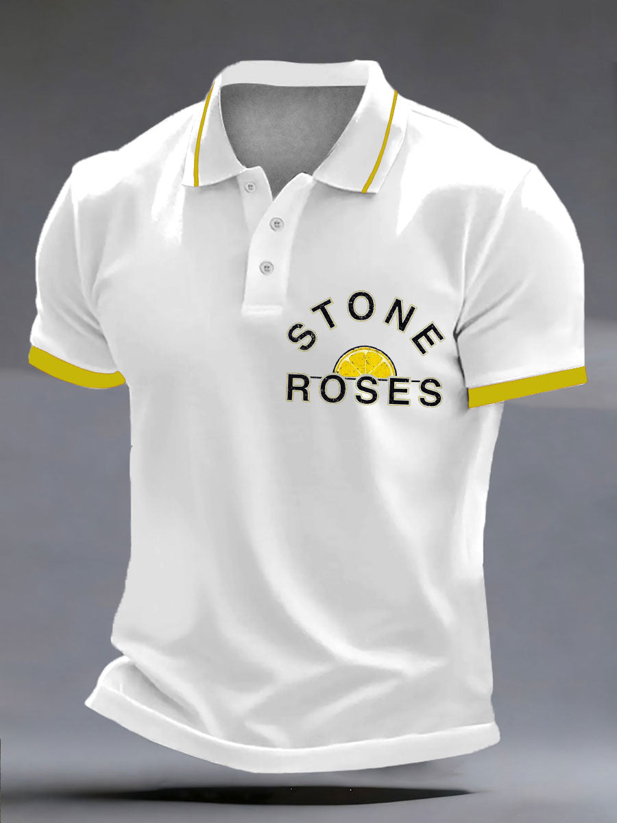 Men's Lemon Roses Music Lover polo shirt