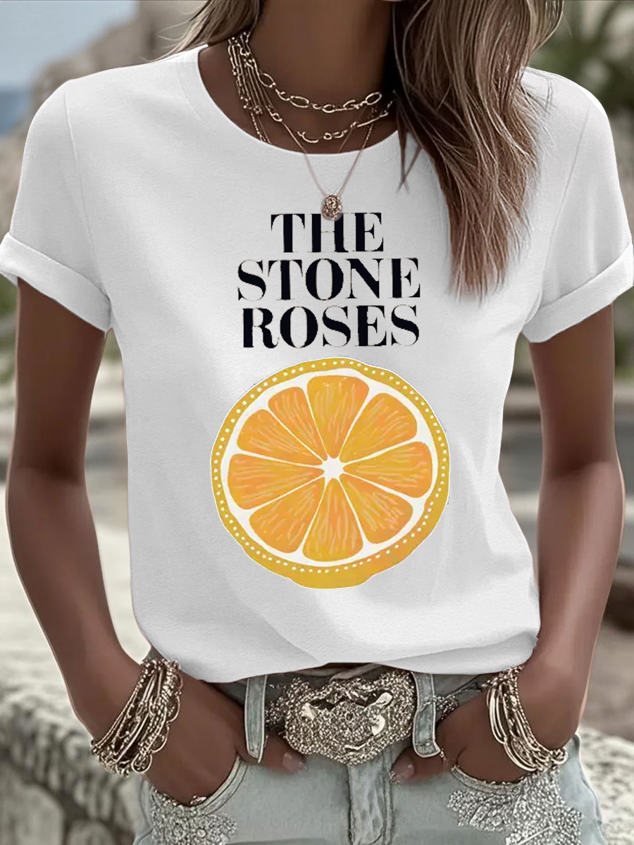Women's Lemon Roses Music Lover short-sleeved T-shirt