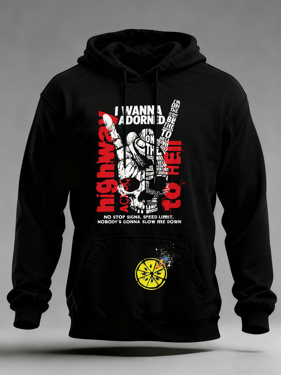 Men's British Legend Band Art Print Casual Hooded Sweatshirt